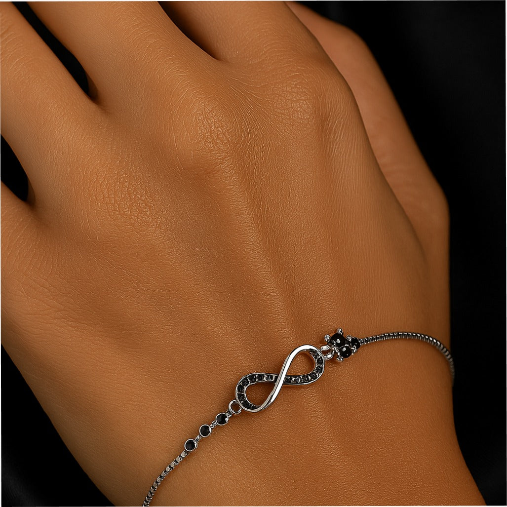 Infinity black moissanite dimond bracelet