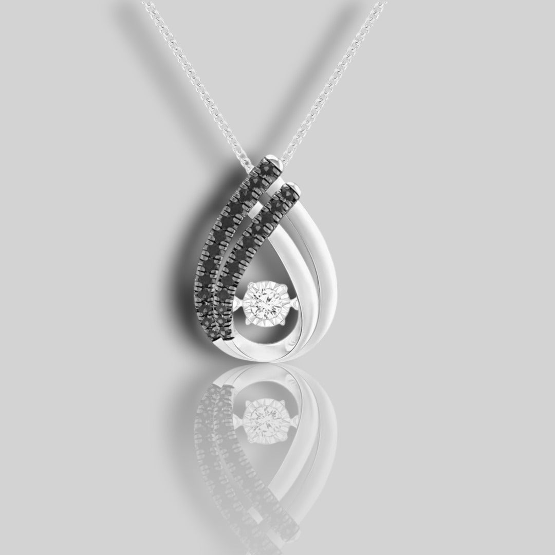 moissanite Black & White Diamond Pendant Necklace