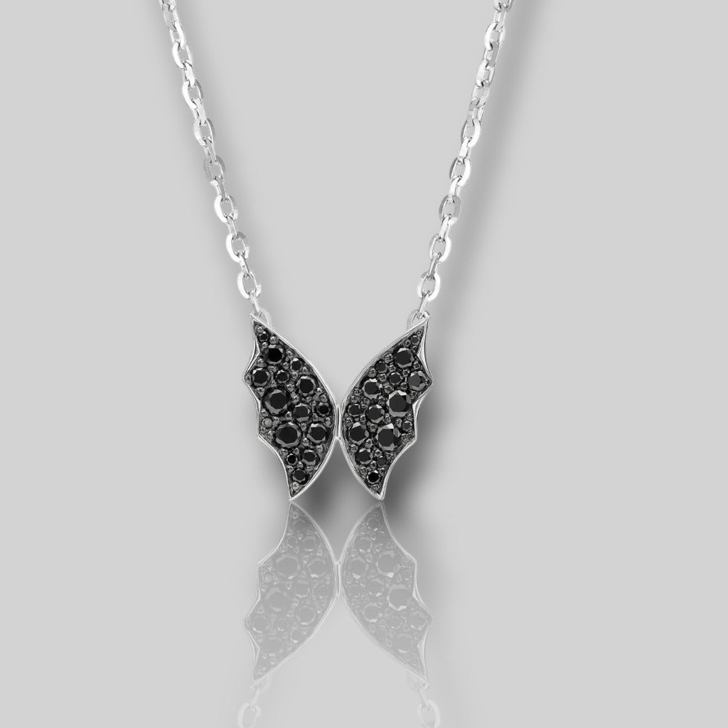 moissanite Black Diamond Bat Wing Pendant