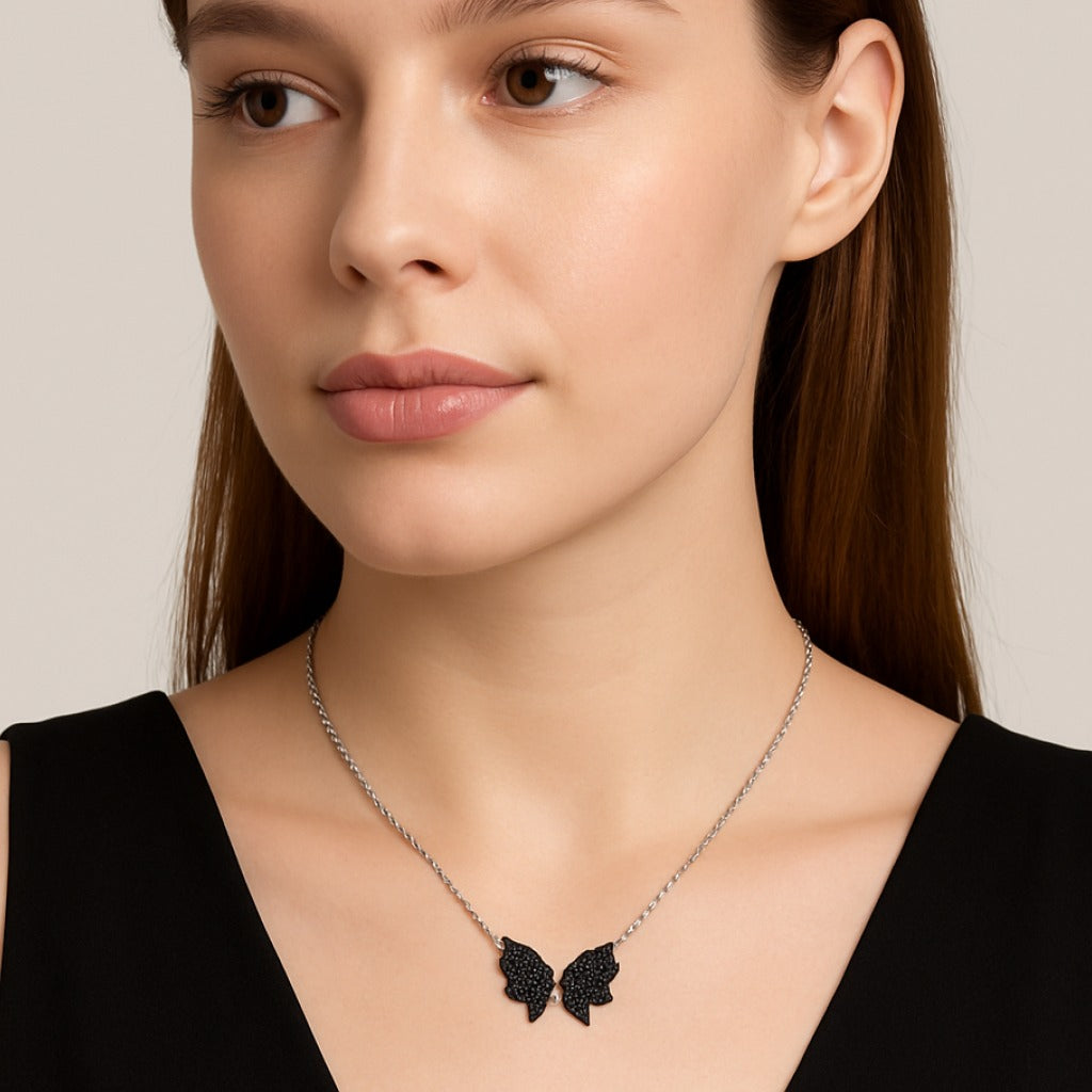 moissanite Black Diamond Bat Wing Pendant