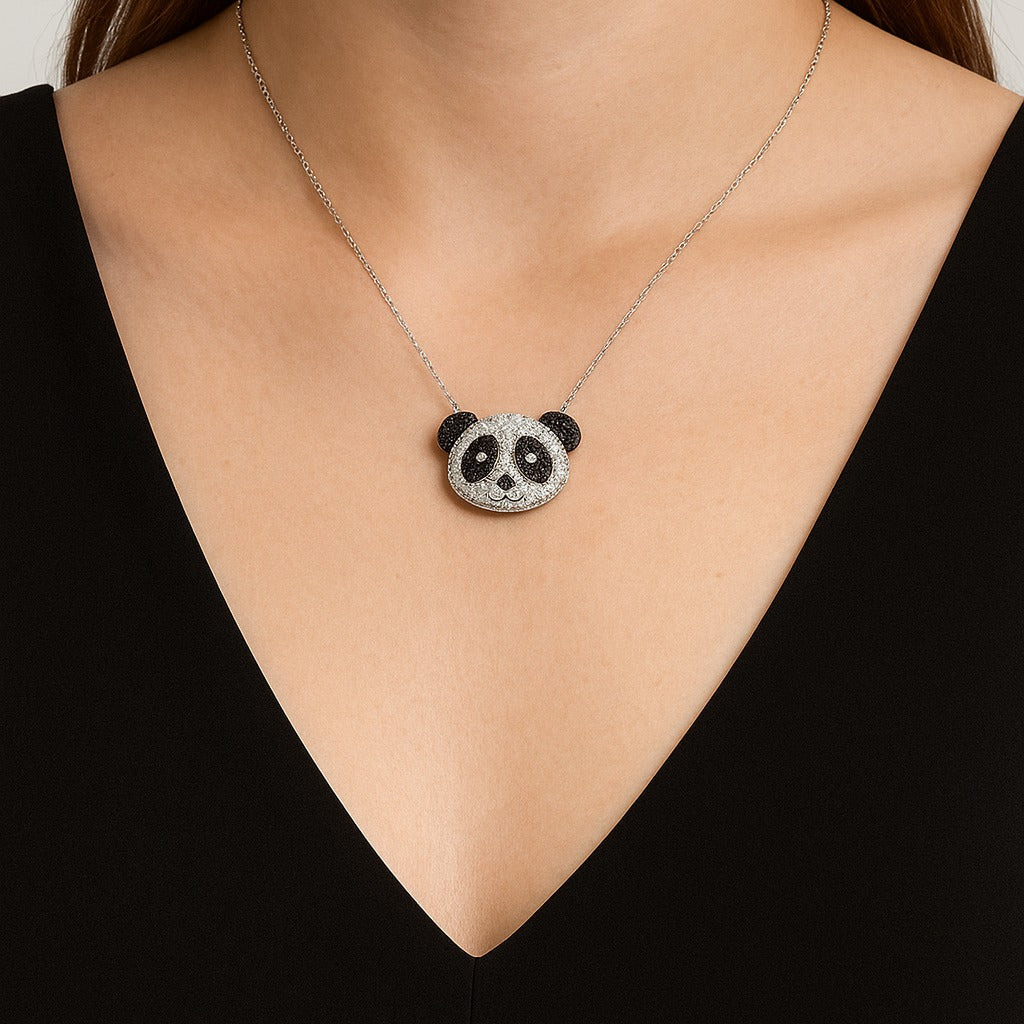 Sparkling Panda Pendant Necklace