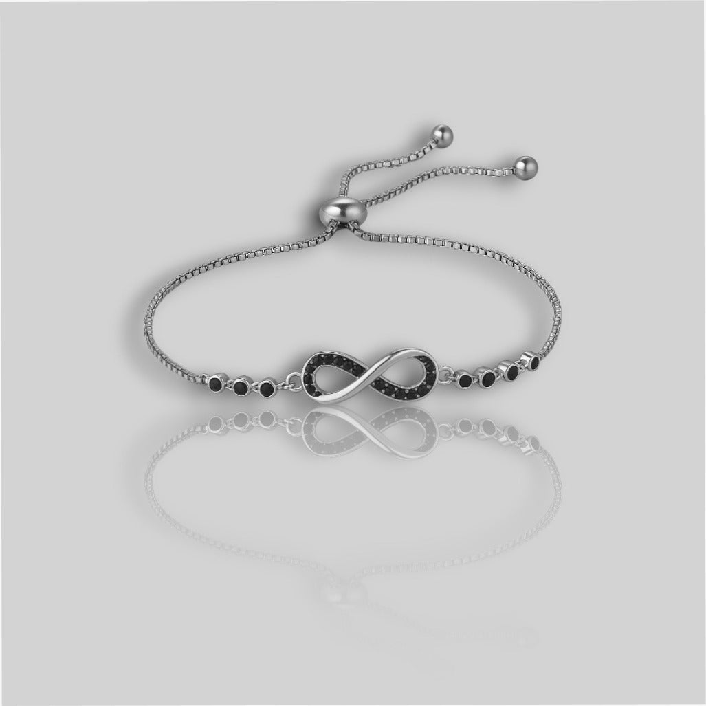 Infinity black moissanite dimond bracelet