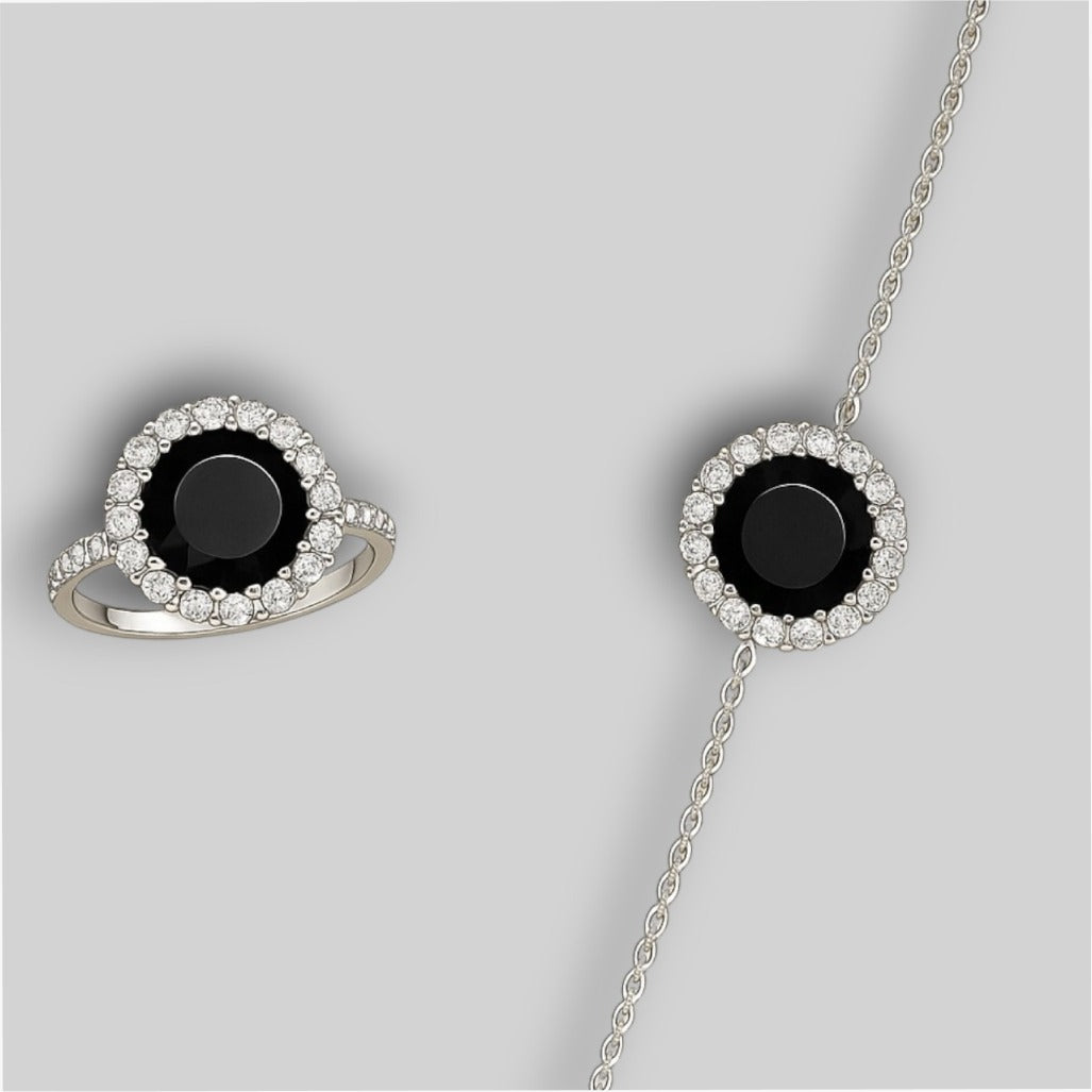 Black moissanite jewellery ring