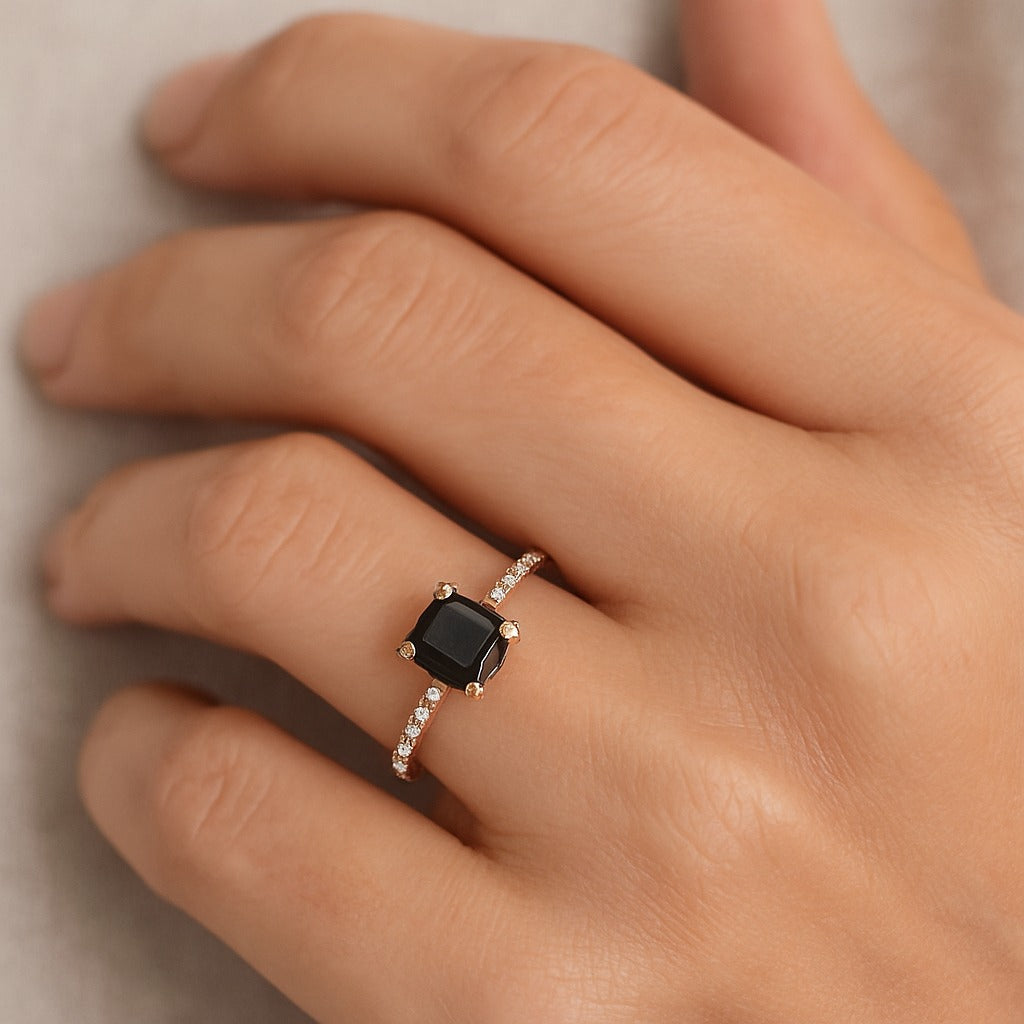 Elegant moissanite Black Diamond Ring for Women