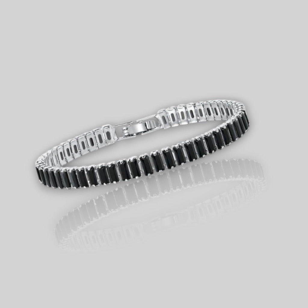 Sleek Black moissanite Diamond Tennis Bracelet