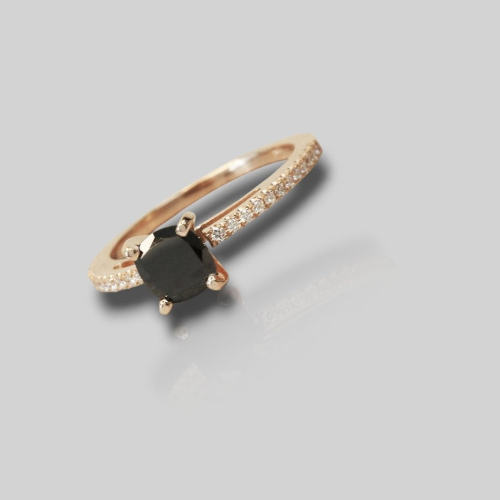 Elegant moissanite Black Diamond Ring for Women