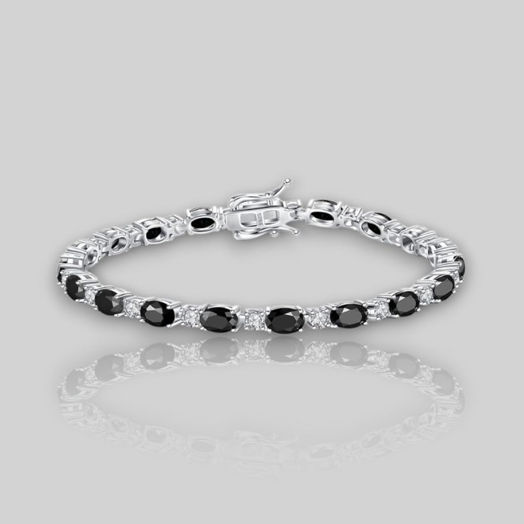 Elegant Black Diamond Tennis Bracelet