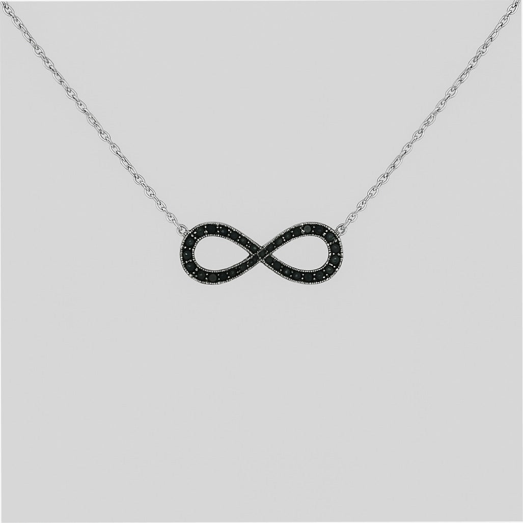 Black dimond infinity pendant
